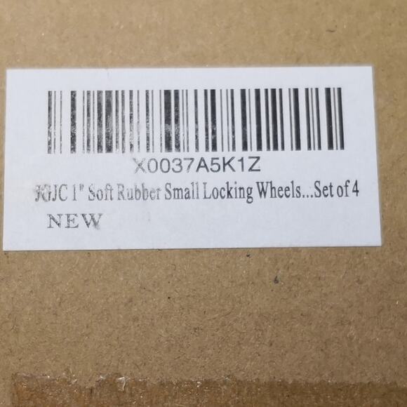 4pc soft rubber small locking caster wheels. 1". JGJC for furniture. Tiny lock - Picture 12 of 13